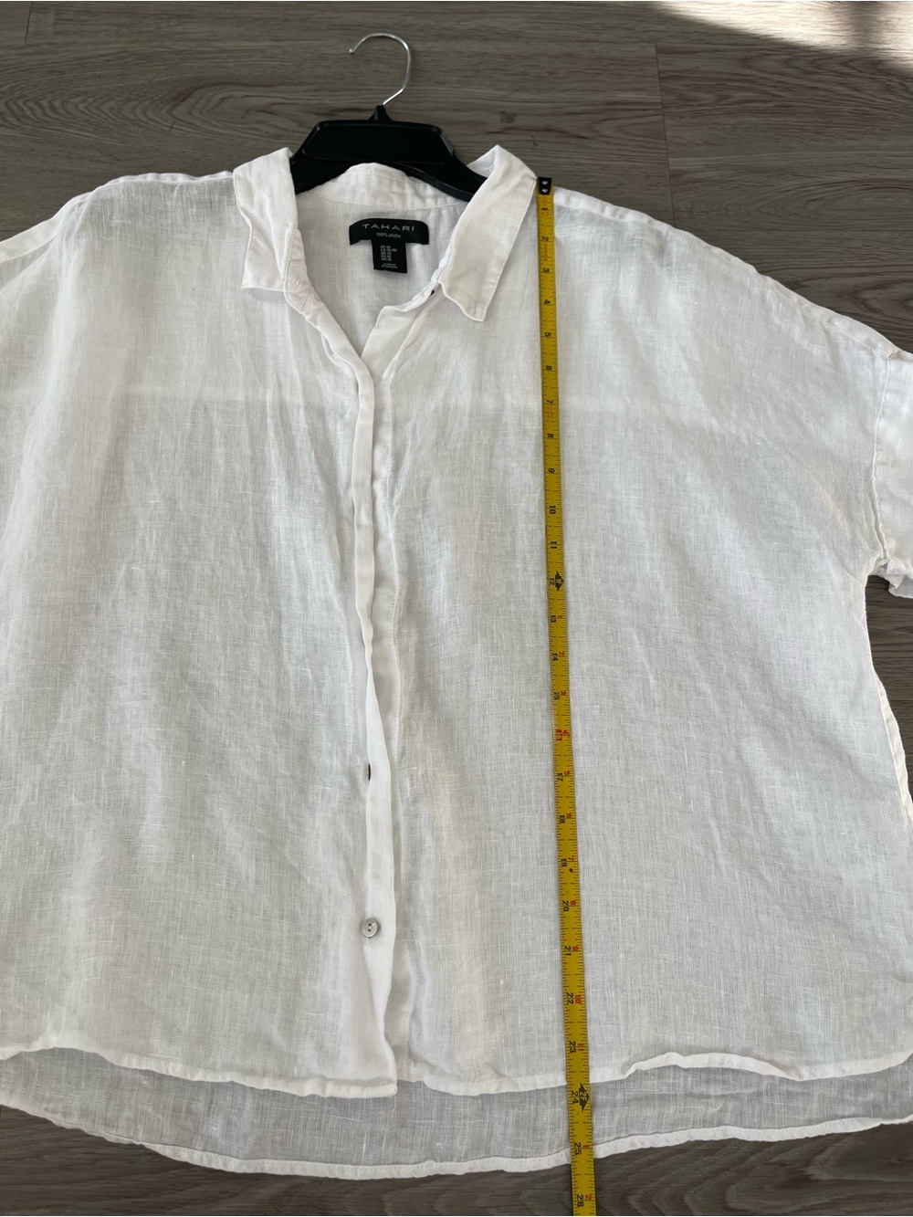 Tahari 100% linen button down short sleeve xl - Picture 4 of 6